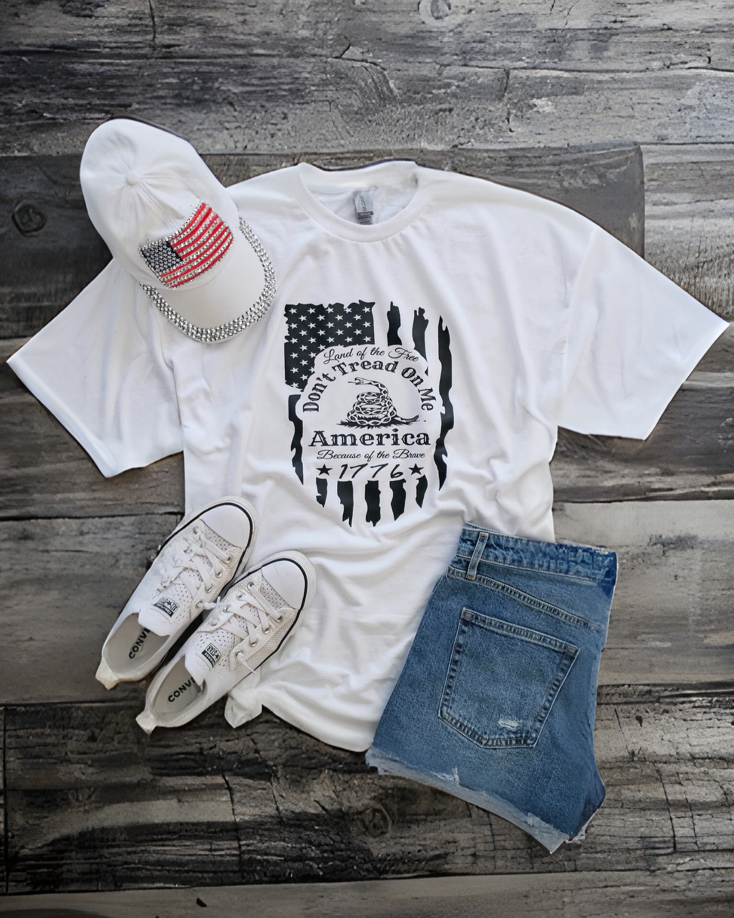 Don't Tread On Me-Land of the Free Because of the Brave T-Shirt