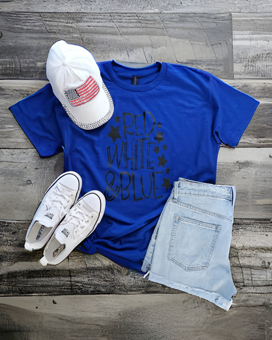 Red White & Blue With Stars T-Shirt